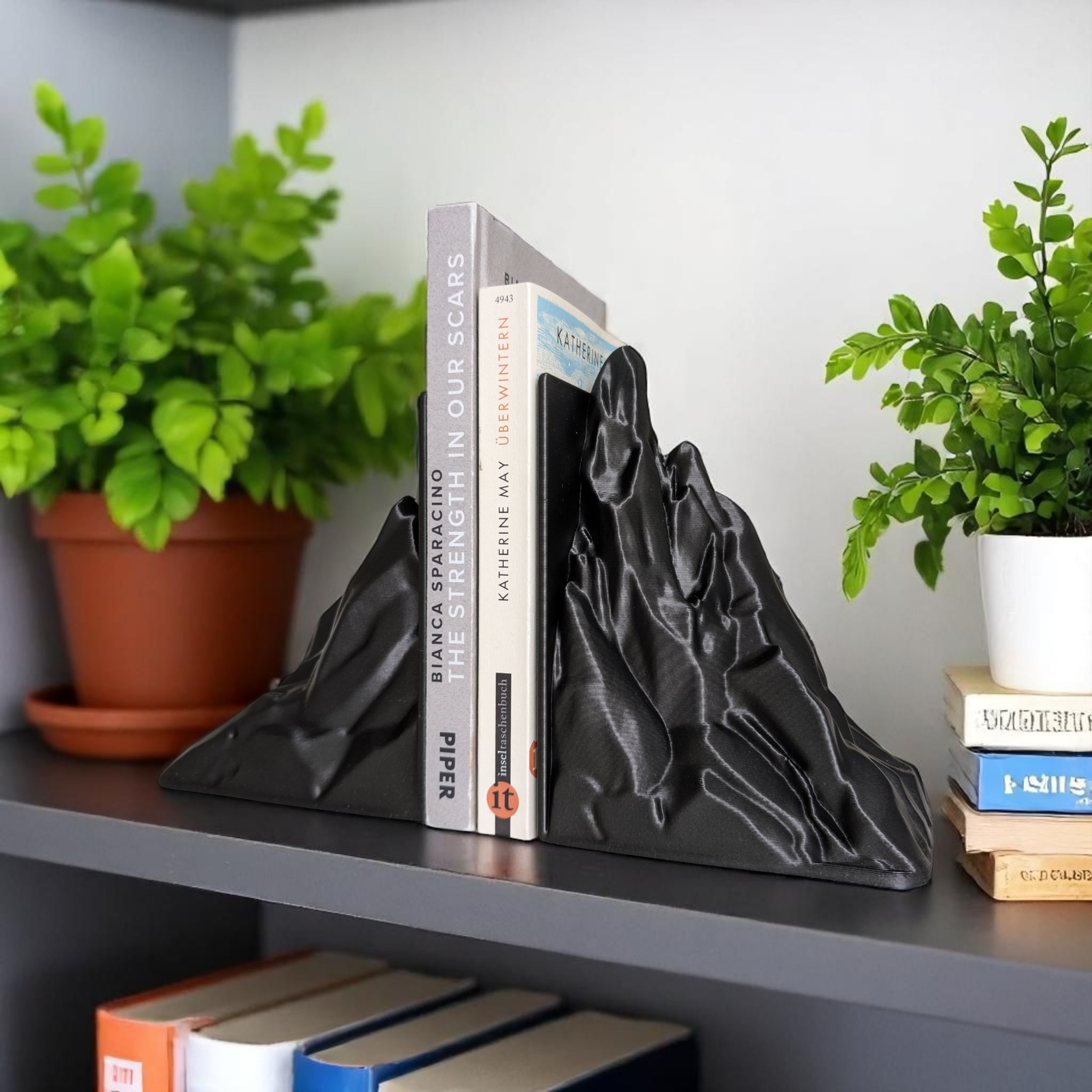 Stunning Minimalist Mountain Bookends Set - View 1